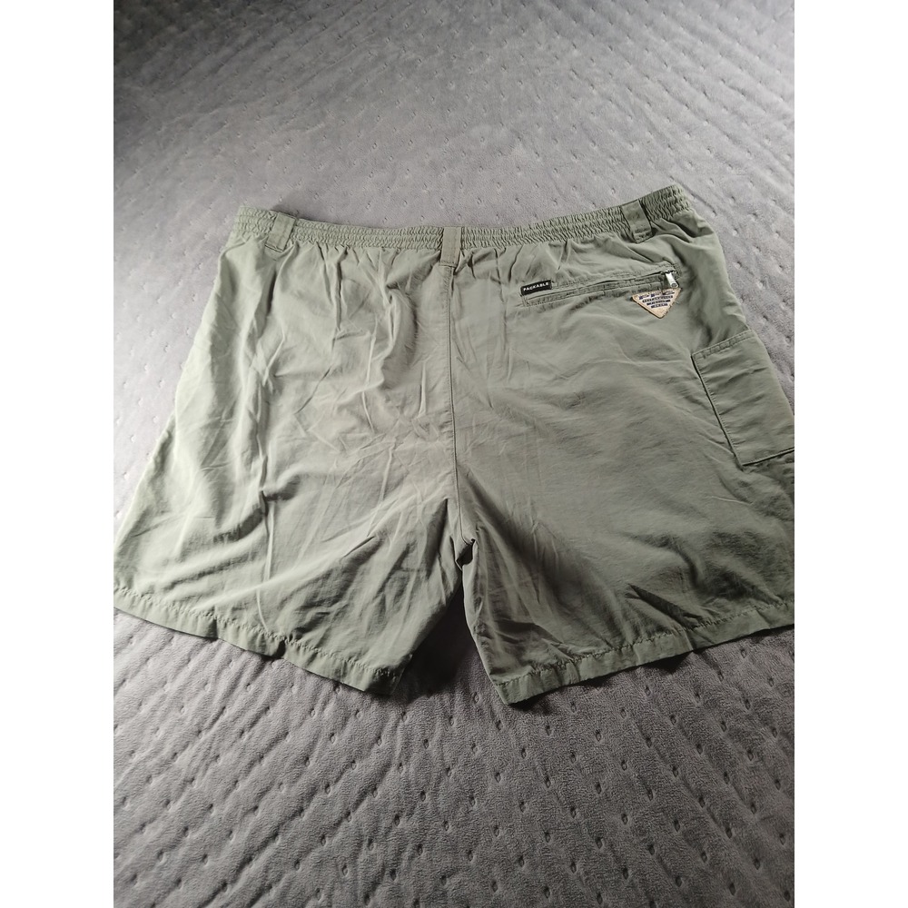 Columbia PFG Mens XL Sage Green Nylon Fishing Shorts Packable Mesh Lined FM8300 - Picture 5 of 6